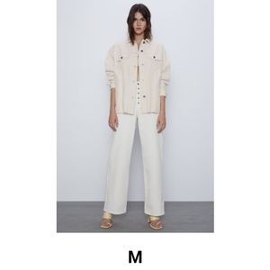 Zara neutral corduroy jacket